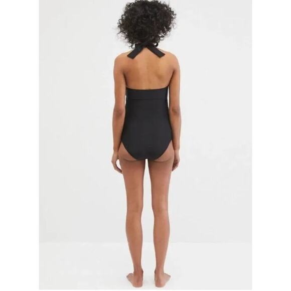 Motherhood  Women's Black Halter Neck Maternity One Piece Swimsuit Size Medium - Picture 3 of 7